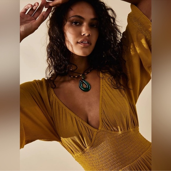 Free People Dixie Maxi Dress Yellow - Picture 2 of 7